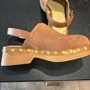 Michael Kors Brown Women’s Clogs with Gold Accents